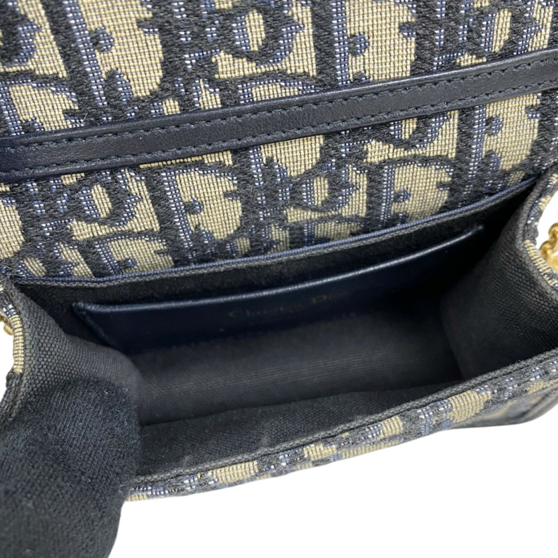 藍色 緹花帆布 Montaigne 30 Nano 肩背包【Dior 迪奧】-2