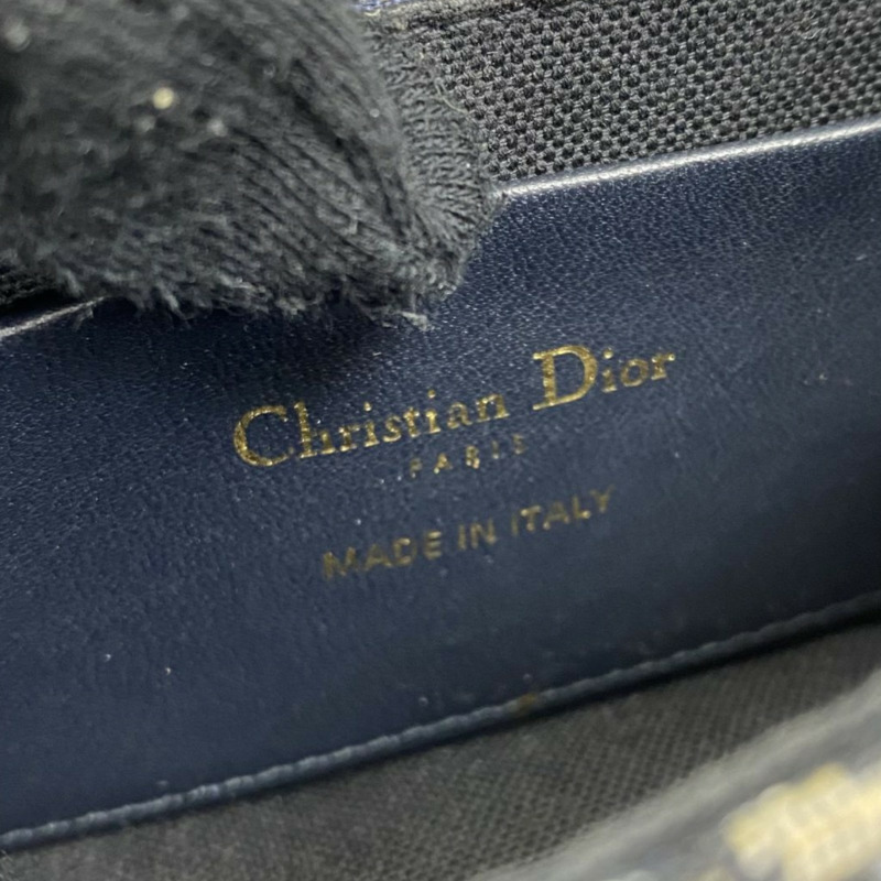 藍色 緹花帆布 Montaigne 30 Nano 肩背包【Dior 迪奧】-3