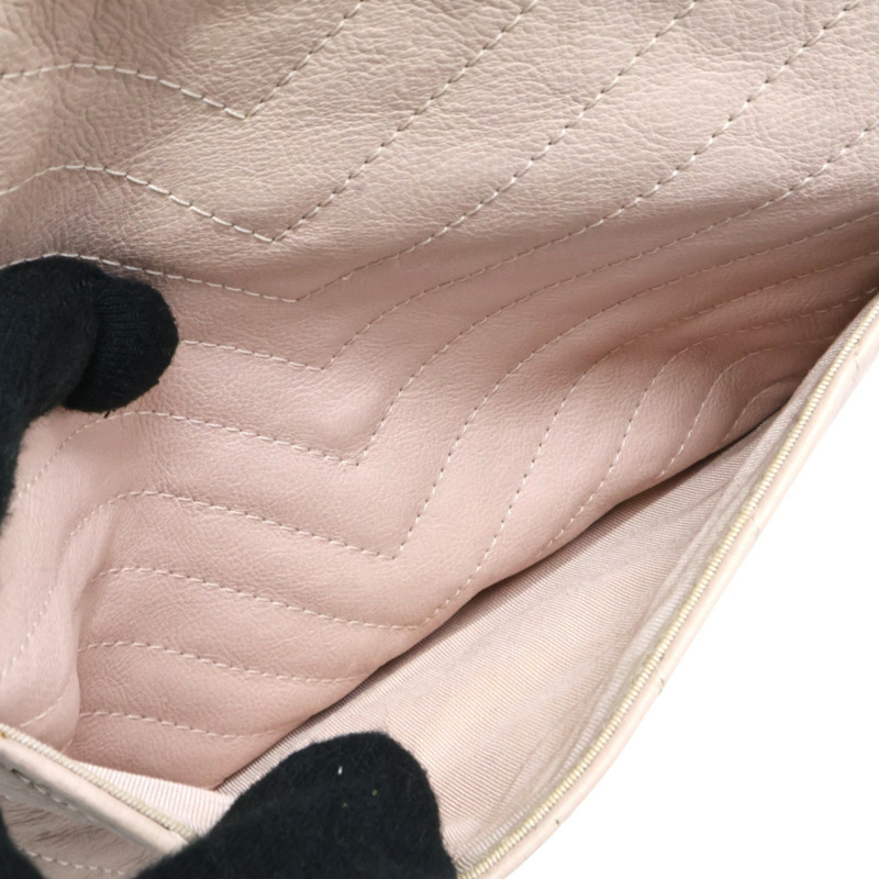 粉色牛皮 山形紋 手拿包 A82552【CHANEL 香奈兒】 A82552-4