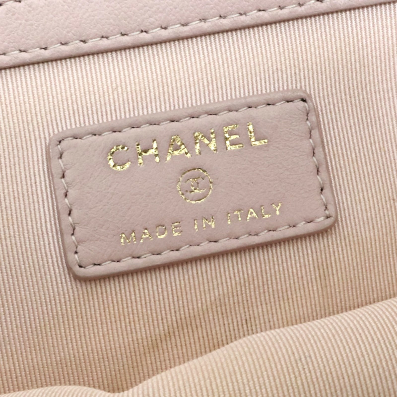 粉色牛皮 山形紋 手拿包 A82552【CHANEL 香奈兒】 A82552-5