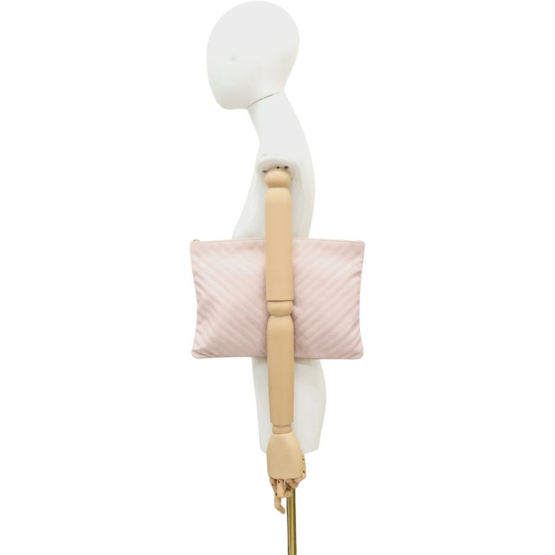 粉色牛皮 山形紋 手拿包 A82552【CHANEL 香奈兒】 A82552-10