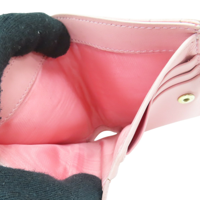 粉色 牛皮 Caro Dahlia 二折短夾【Dior 迪奧】 S5173UWHC_M413-3