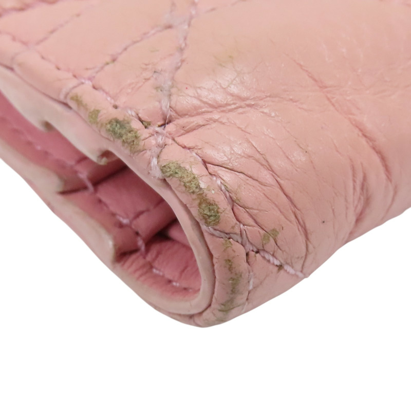 粉色 牛皮 Caro Dahlia 二折短夾【Dior 迪奧】 S5173UWHC_M413-9