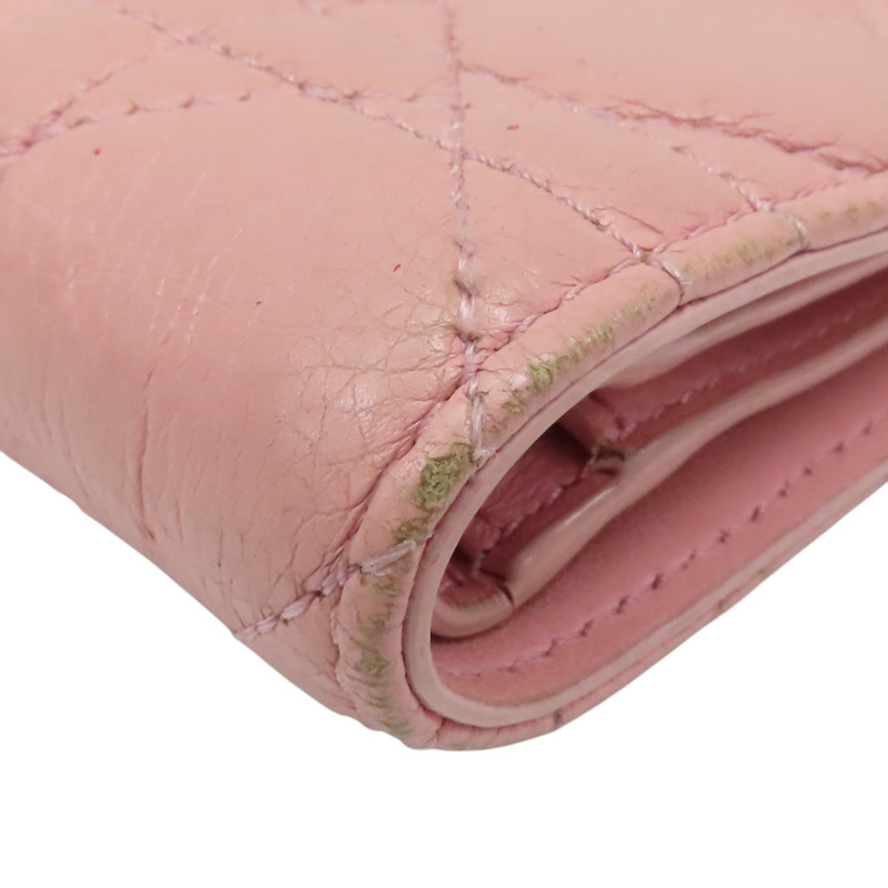 粉色 牛皮 Caro Dahlia 二折短夾【Dior 迪奧】 S5173UWHC_M413-10