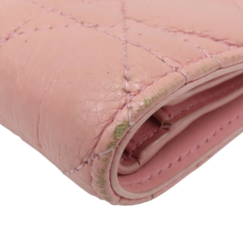 粉色 牛皮 Caro Dahlia 二折短夾【Dior 迪奧】 S5173UWHC_M413-11