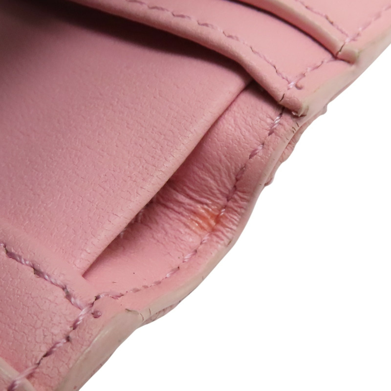 粉色 牛皮 Caro Dahlia 二折短夾【Dior 迪奧】 S5173UWHC_M413-15