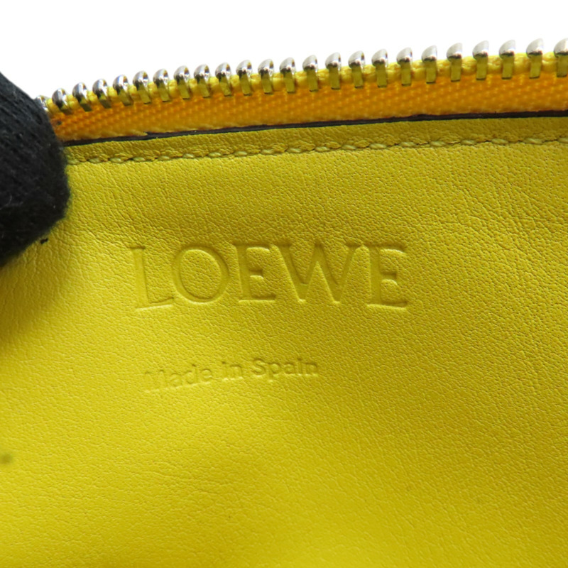 藍/綠/黃色 牛皮 拉鍊零錢包【LOEWE 羅威】-4