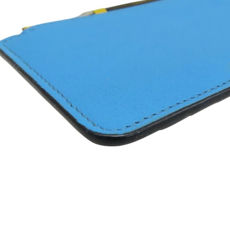 藍/綠/黃色 牛皮 拉鍊零錢包【LOEWE 羅威】-6