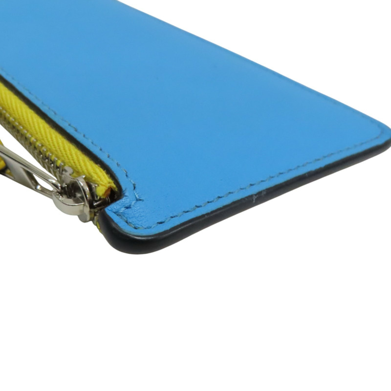 藍/綠/黃色 牛皮 拉鍊零錢包【LOEWE 羅威】-9