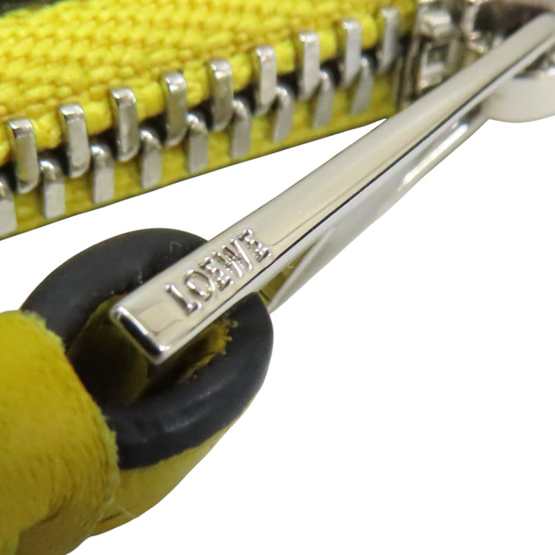 藍/綠/黃色 牛皮 拉鍊零錢包【LOEWE 羅威】-10