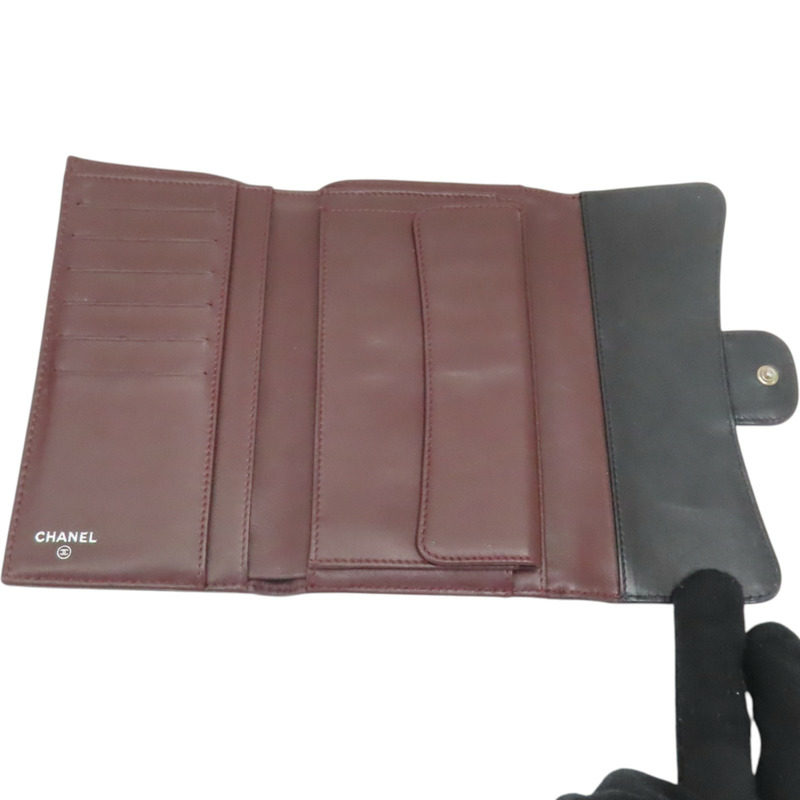 黑色 羊皮 三折長夾【CHANEL 香奈兒】 A31506-2