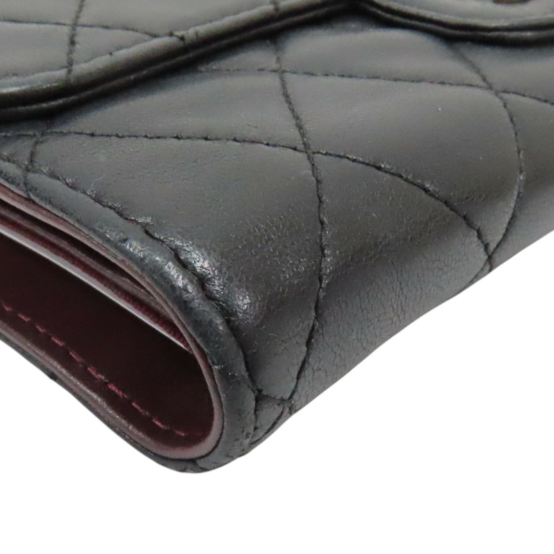 黑色 羊皮 三折長夾【CHANEL 香奈兒】 A31506-8