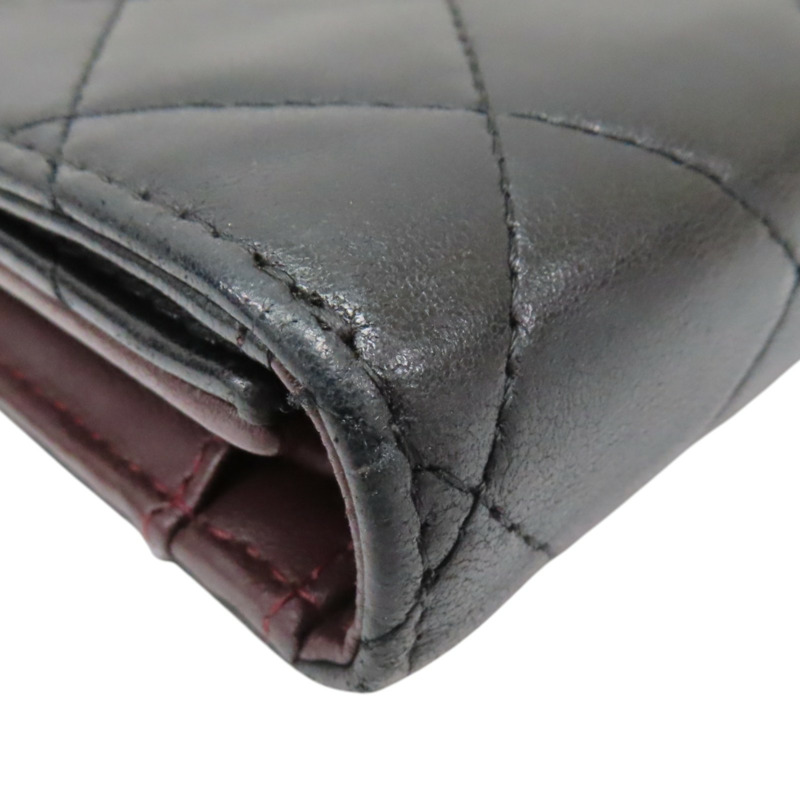 黑色 羊皮 三折長夾【CHANEL 香奈兒】 A31506-10