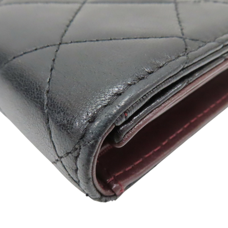 黑色 羊皮 三折長夾【CHANEL 香奈兒】 A31506-11