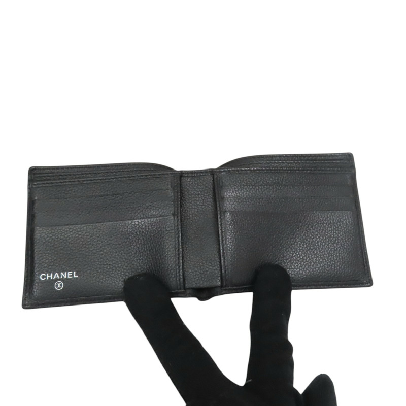 黑色 牛皮 二折長夾 無卡【CHANEL 香奈兒】-2