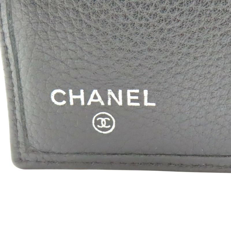 黑色 牛皮 二折長夾 無卡【CHANEL 香奈兒】-6
