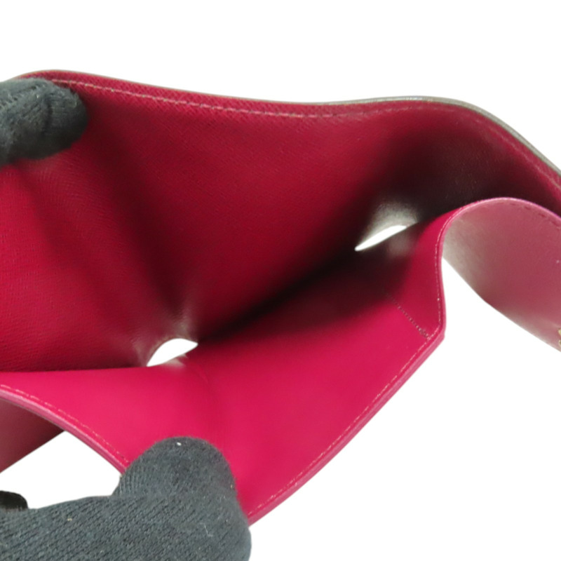 棕/紫紅色 原花帆布 Victorine 三折短夾【LOUIS VUITTON LV 路易威登】 M41938-3