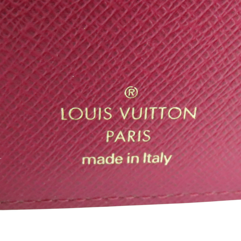 棕/紫紅色 原花帆布 Victorine 三折短夾【LOUIS VUITTON LV 路易威登】 M41938-5