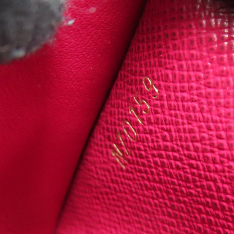 棕/紫紅色 原花帆布 Victorine 三折短夾【LOUIS VUITTON LV 路易威登】 M41938-6