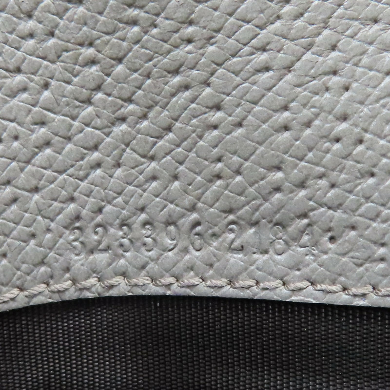 灰色牛皮 棕色帆布 扣式長夾【GUCCI 古馳】-4