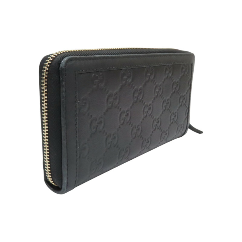 黑色 壓紋牛皮 拉鍊長夾【GUCCI 古馳】 308012-1