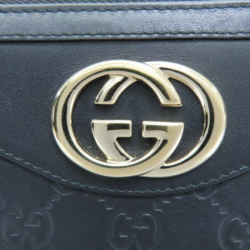 黑色 壓紋牛皮 拉鍊長夾【GUCCI 古馳】 308012-5