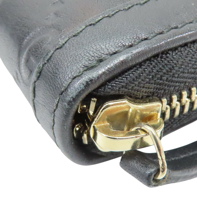 黑色 壓紋牛皮 拉鍊長夾【GUCCI 古馳】 308012-7