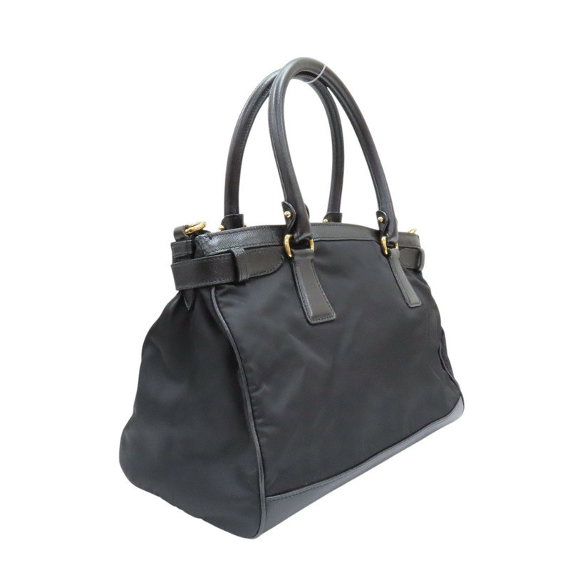 黑色 帆布 牛皮 Double Gancini 兩用包 無背帶【Salvatore Ferragamo 費拉格慕】 AB-21E163-1