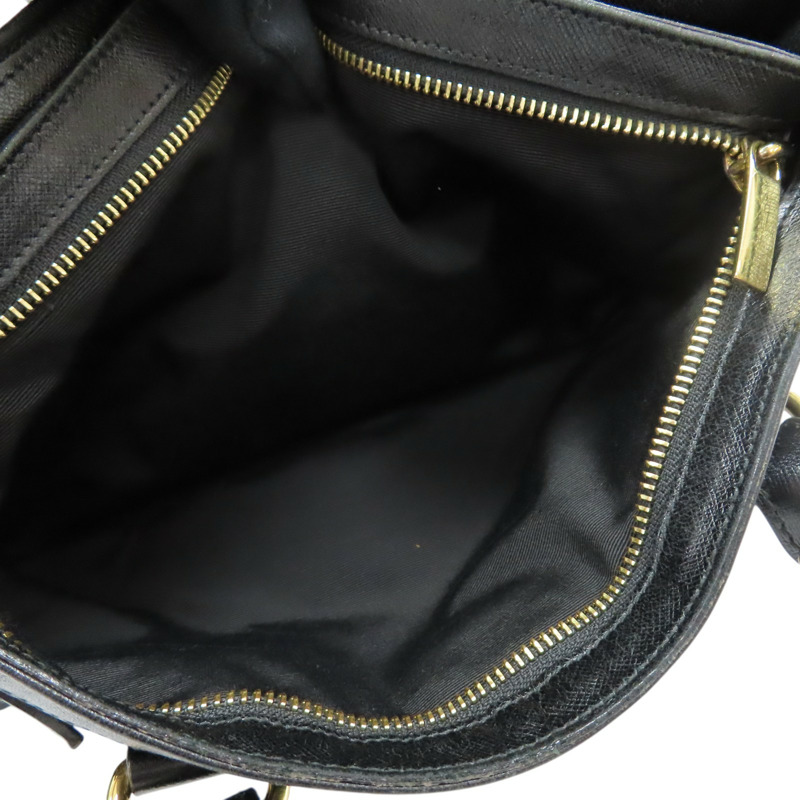 黑色 帆布 牛皮 Double Gancini 兩用包 無背帶【Salvatore Ferragamo 費拉格慕】 AB-21E163-4