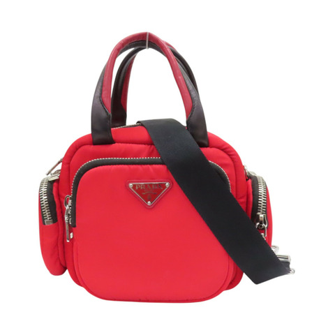 紅色 帆布 Tessuto Cargo 兩用包【PRADA 普拉達】 1BB061