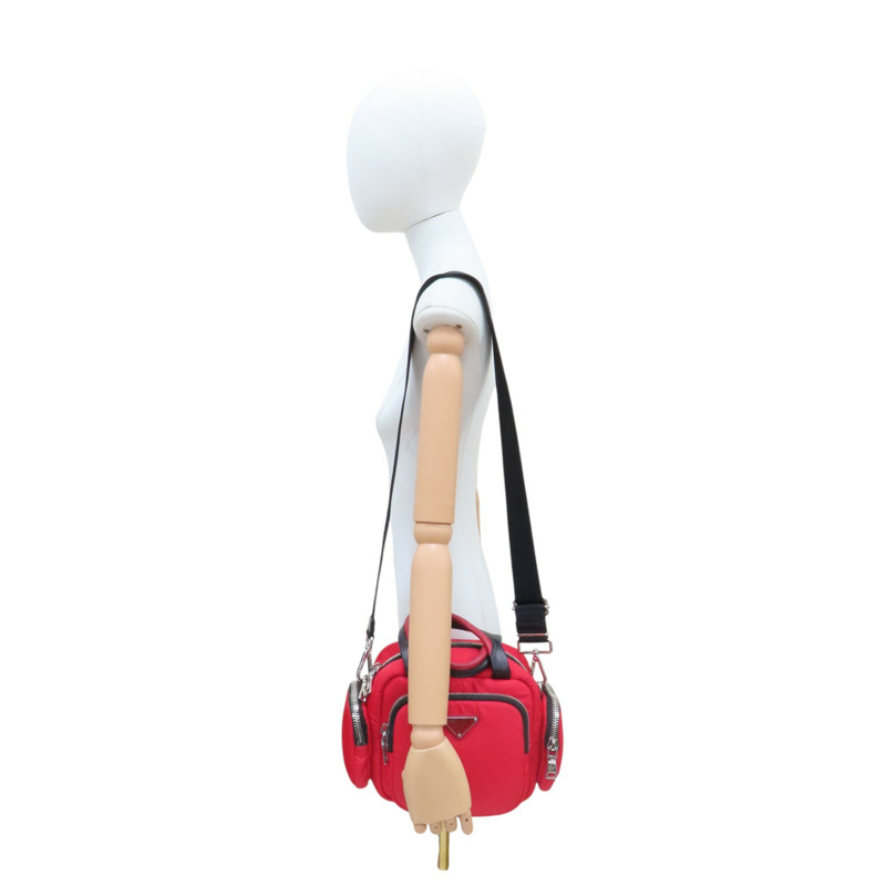 紅色 帆布 Tessuto Cargo 兩用包【PRADA 普拉達】 1BB061-7