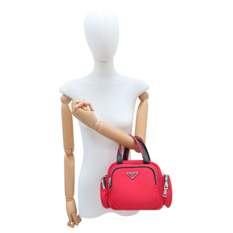 紅色 帆布 Tessuto Cargo 兩用包【PRADA 普拉達】 1BB061-8