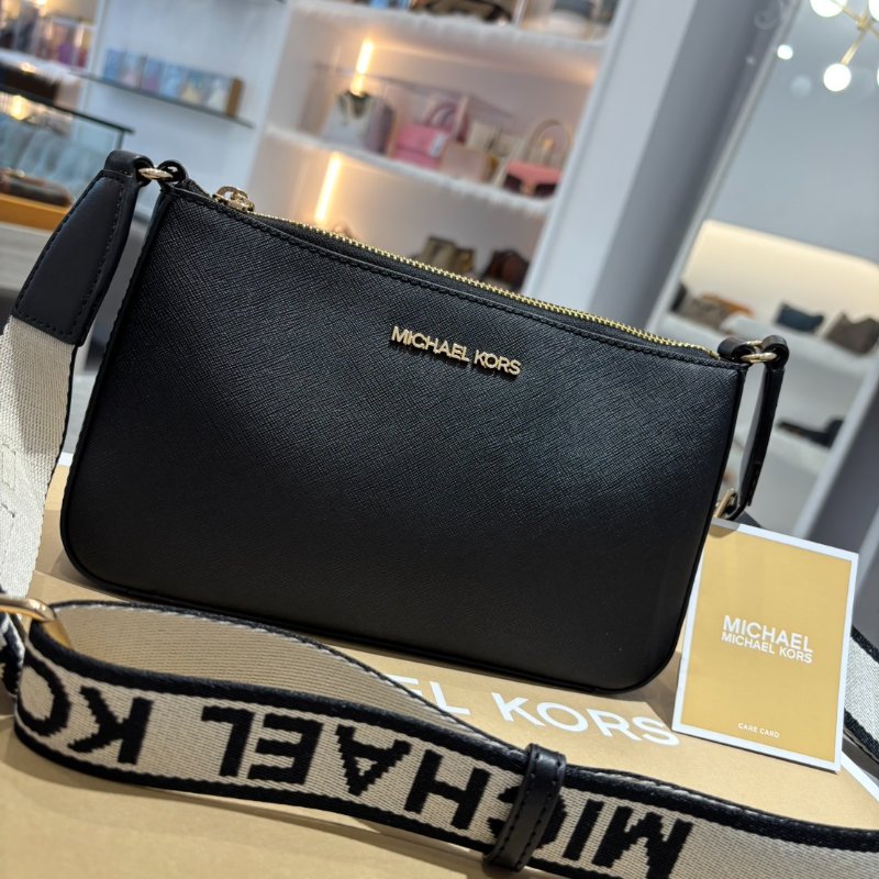 【🔥全新品】 MK金字防刮皮革附小袋三合一斜背包-1