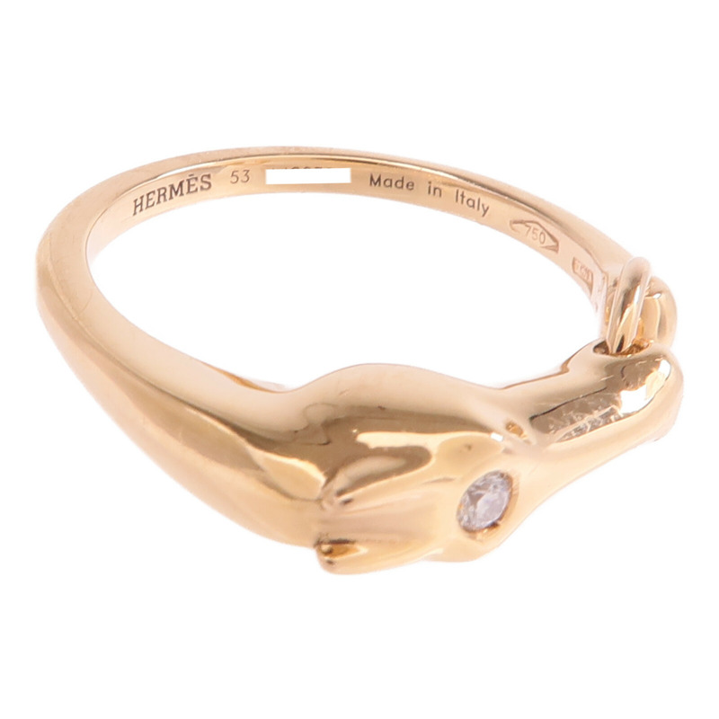 HERMES 18K玫瑰金Galop Ring鑽石戒指-4
