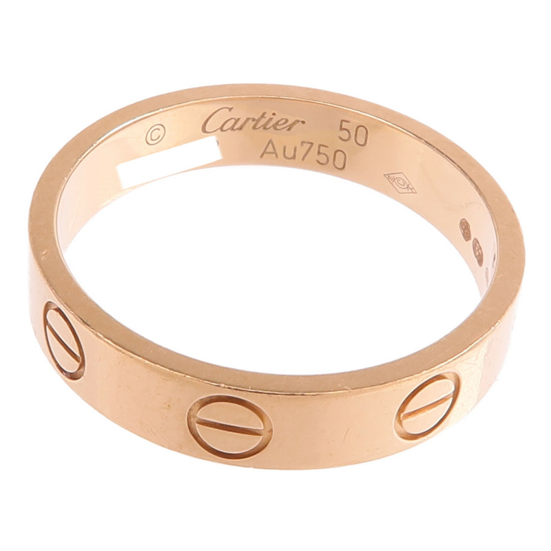 CARTIER 18K玫瑰金Mini Love Ring戒指-4
