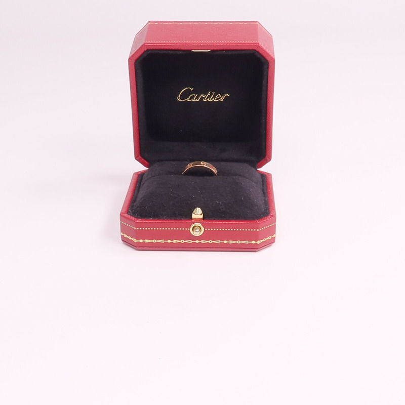 CARTIER 18K玫瑰金Mini Love Ring戒指-9