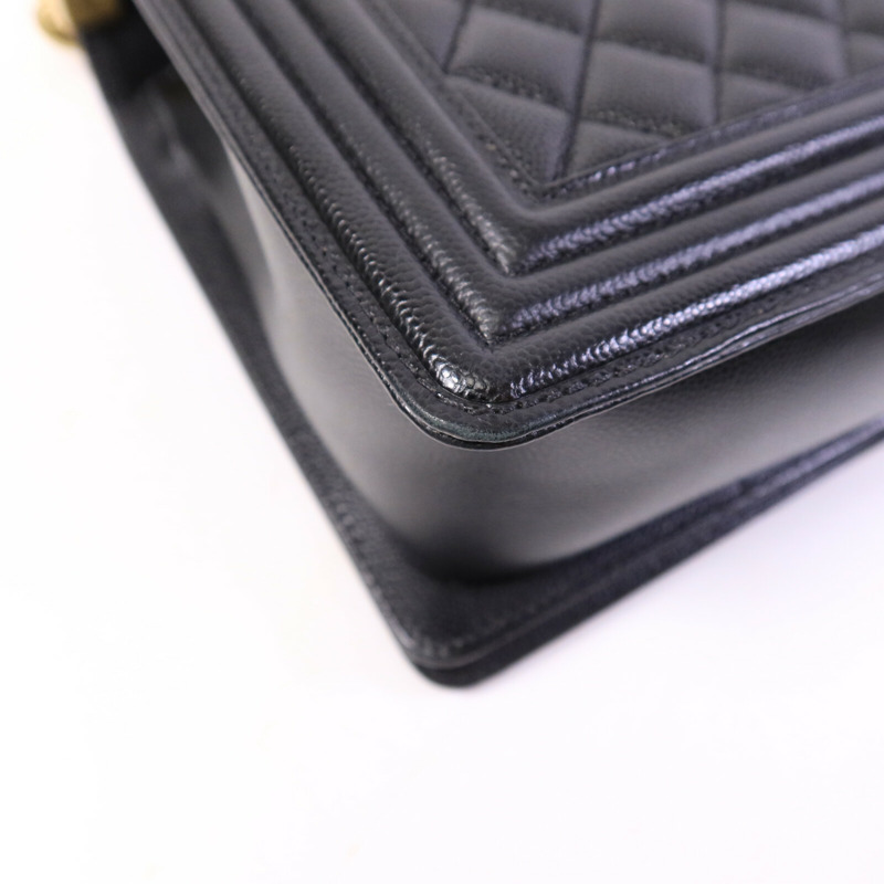 CHANEL 牛皮皮革Boy 28鏈帶手挽肩背兩用袋-13