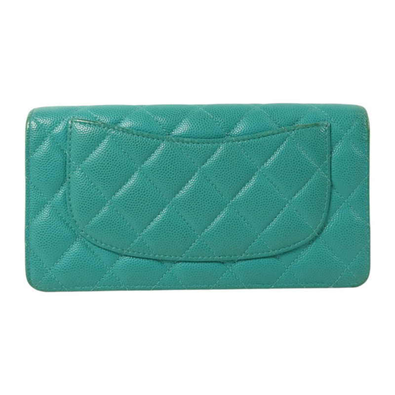 CHANEL 牛皮皮革Classic Flap Long Wallet金扣長錢包-1