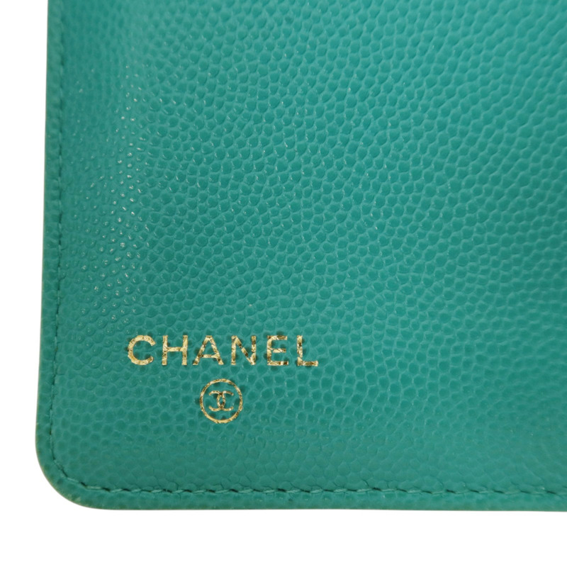 CHANEL 牛皮皮革Classic Flap Long Wallet金扣長錢包-8