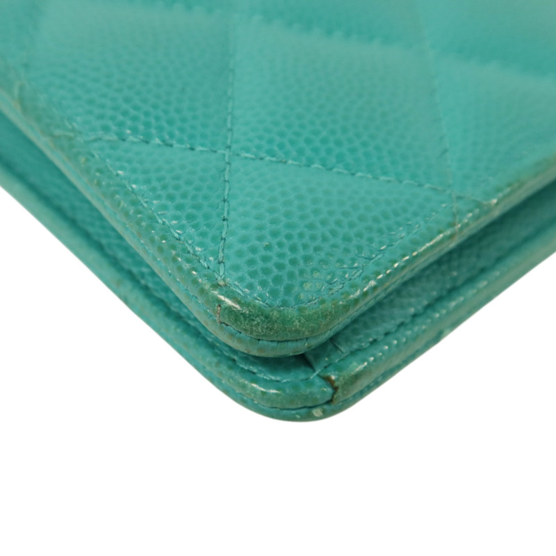 CHANEL 牛皮皮革Classic Flap Long Wallet金扣長錢包-10