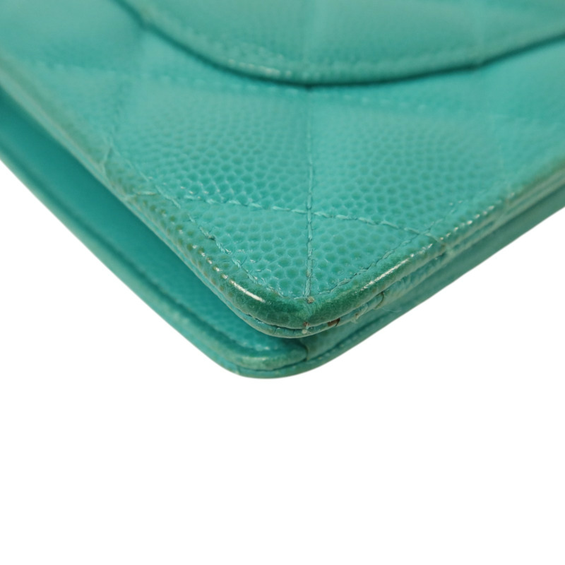 CHANEL 牛皮皮革Classic Flap Long Wallet金扣長錢包-12