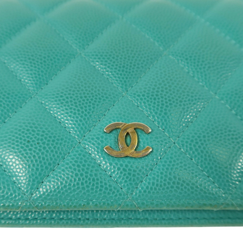 CHANEL 牛皮皮革Classic Flap Long Wallet金扣長錢包-14