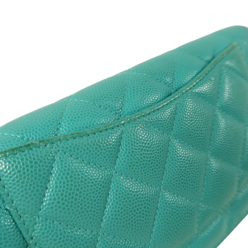 CHANEL 牛皮皮革Classic Flap Long Wallet金扣長錢包-16