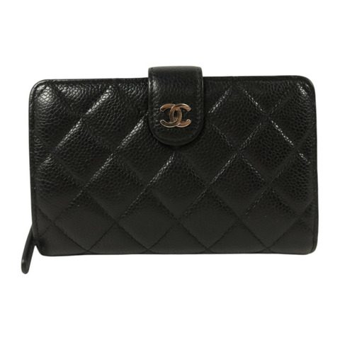 CHANEL 牛皮皮革Wallet銀扣長錢包