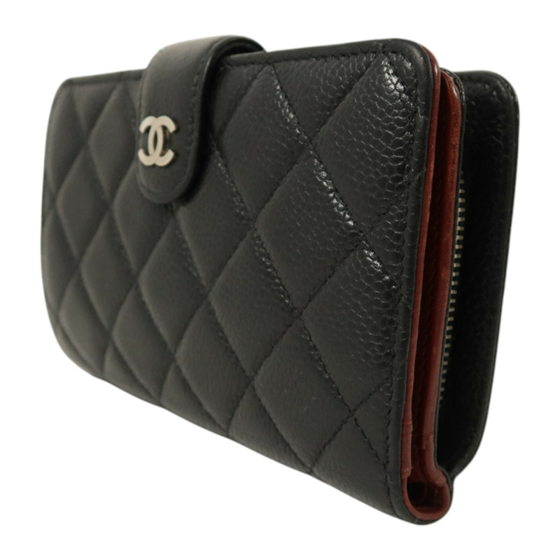 CHANEL 牛皮皮革Wallet銀扣長錢包-2