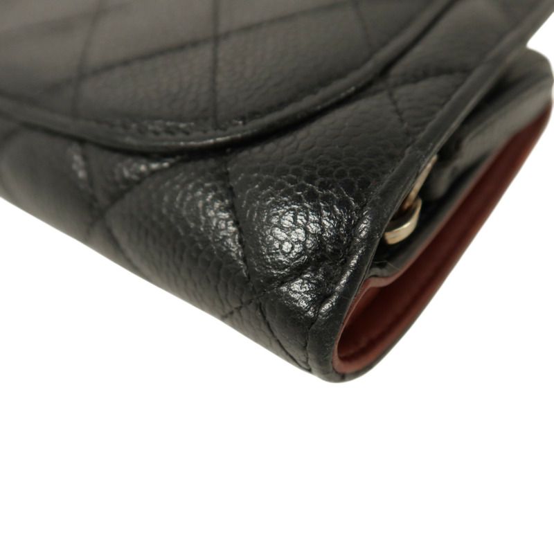 CHANEL 牛皮皮革Wallet銀扣長錢包-13