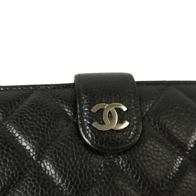 CHANEL 牛皮皮革Wallet銀扣長錢包-14