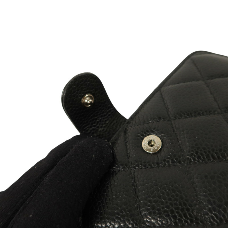 CHANEL 牛皮皮革Wallet銀扣長錢包-15