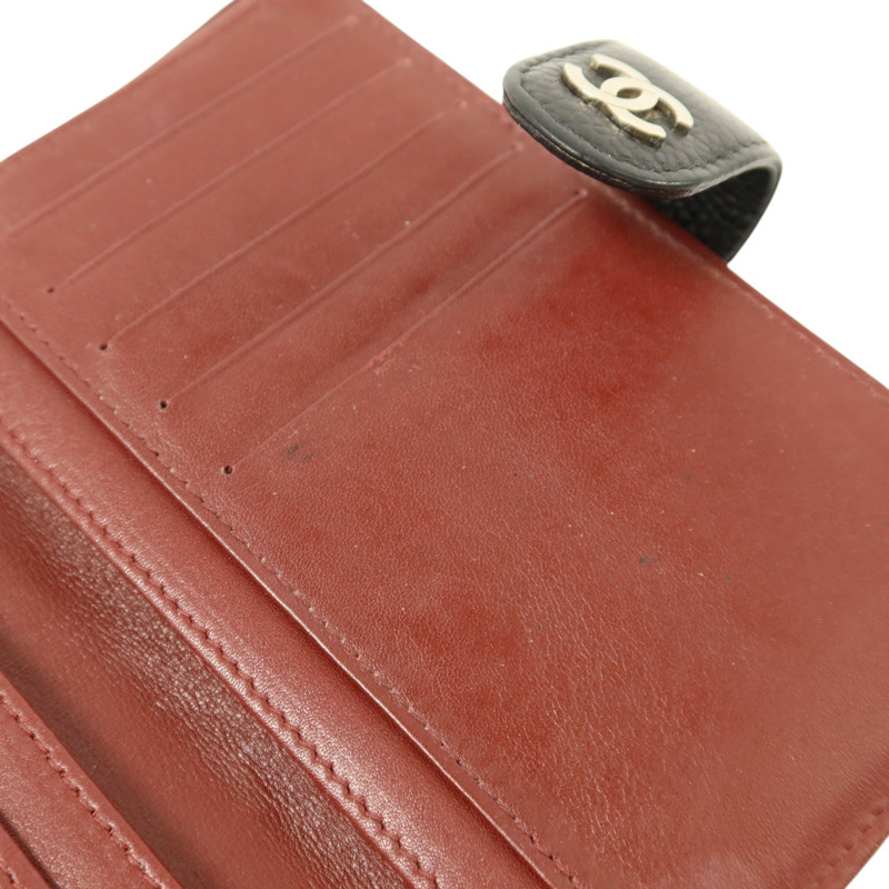 CHANEL 牛皮皮革Wallet銀扣長錢包-18