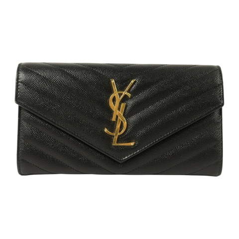 SAINT LAURENT 牛皮Cassandre Matelasse Long Wallet金扣長錢包